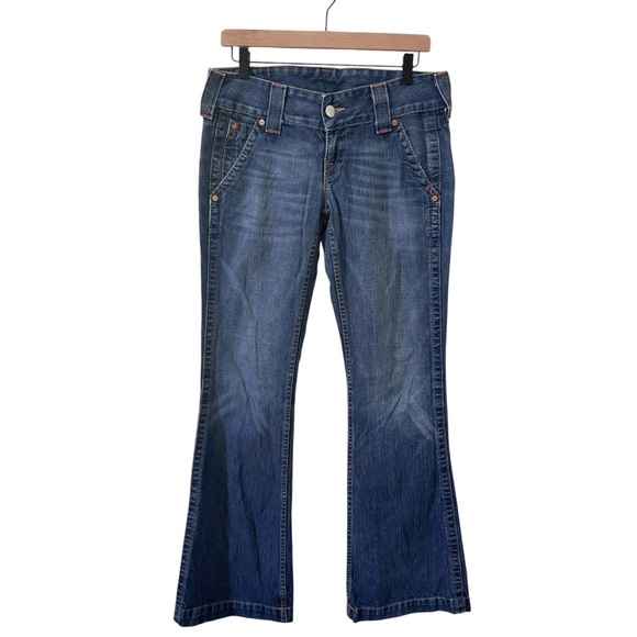 Vintage y2k True Religion Low-Rise Flare Jeans Cut 600271 Size 29 - Picture 1 of 15